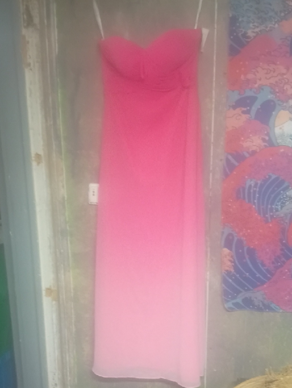 Strapless Ombre Pink Maxi Dress by